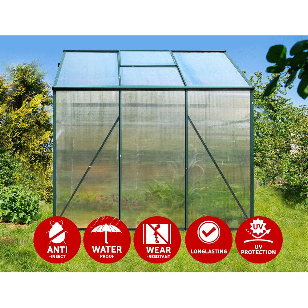 Greenfingers Greenhouse 1.9x1.9x1.83M Aluminium Polycarbonate Green House Garden Shed-NSW_Metro