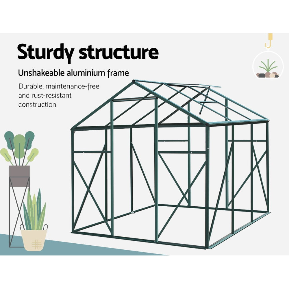 Greenfingers Greenhouse 1.9x1.9x1.83M Aluminium Polycarbonate Green House Garden Shed-NSW_Metro