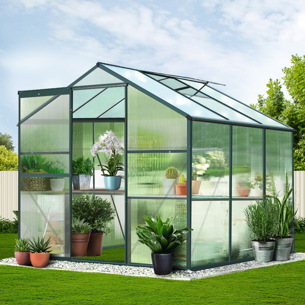 Greenfingers Greenhouse 1.9x1.9x1.83M Aluminium Polycarbonate Green House Garden Shed-NSW_Metro