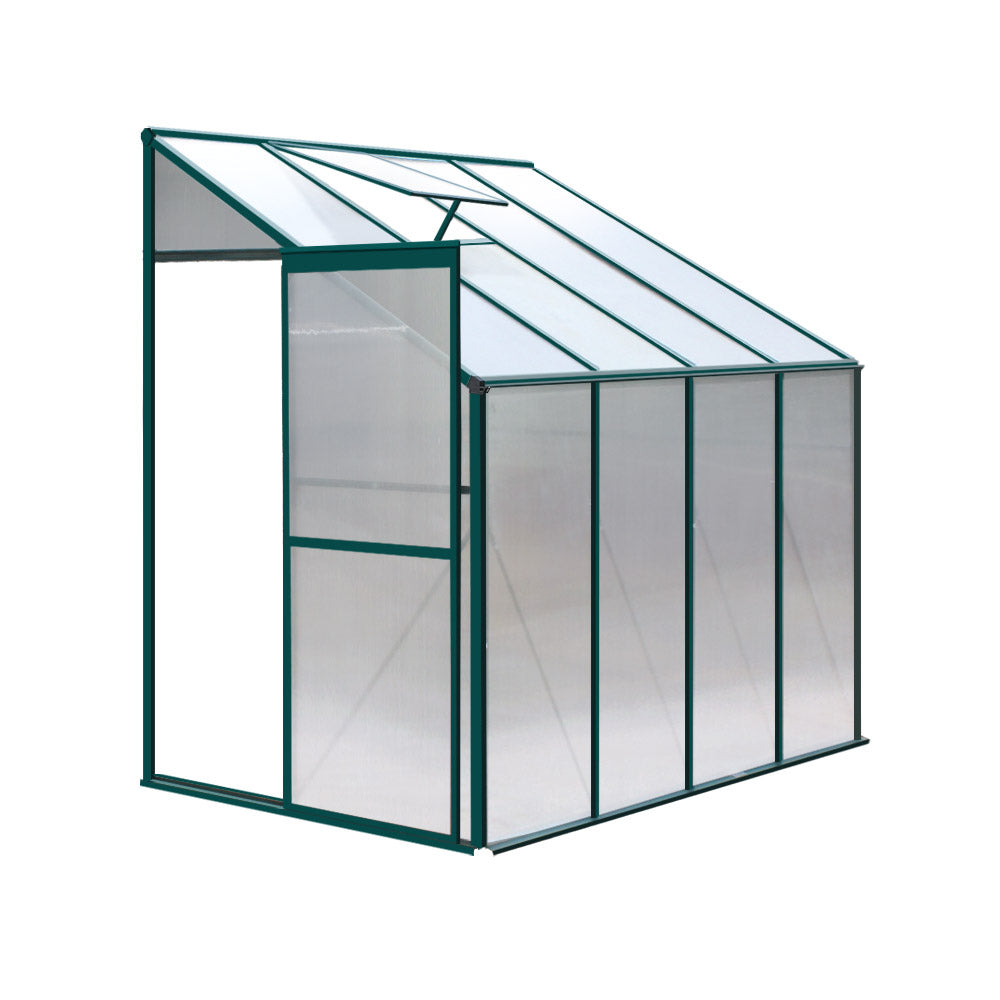 Greenfingers Greenhouse 2.52x1.27x2.13M Lean-to Aluminium Polycarbonate Green House Garden Shed-ACT