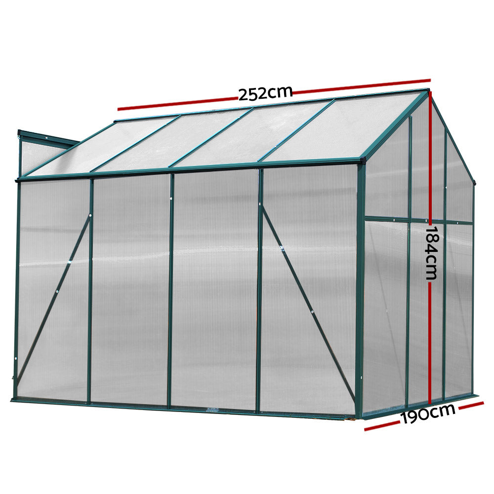 Greenfingers Greenhouse 2.52x1.9x1.83M Aluminium Polycarbonate Green House Garden Shed-ACT