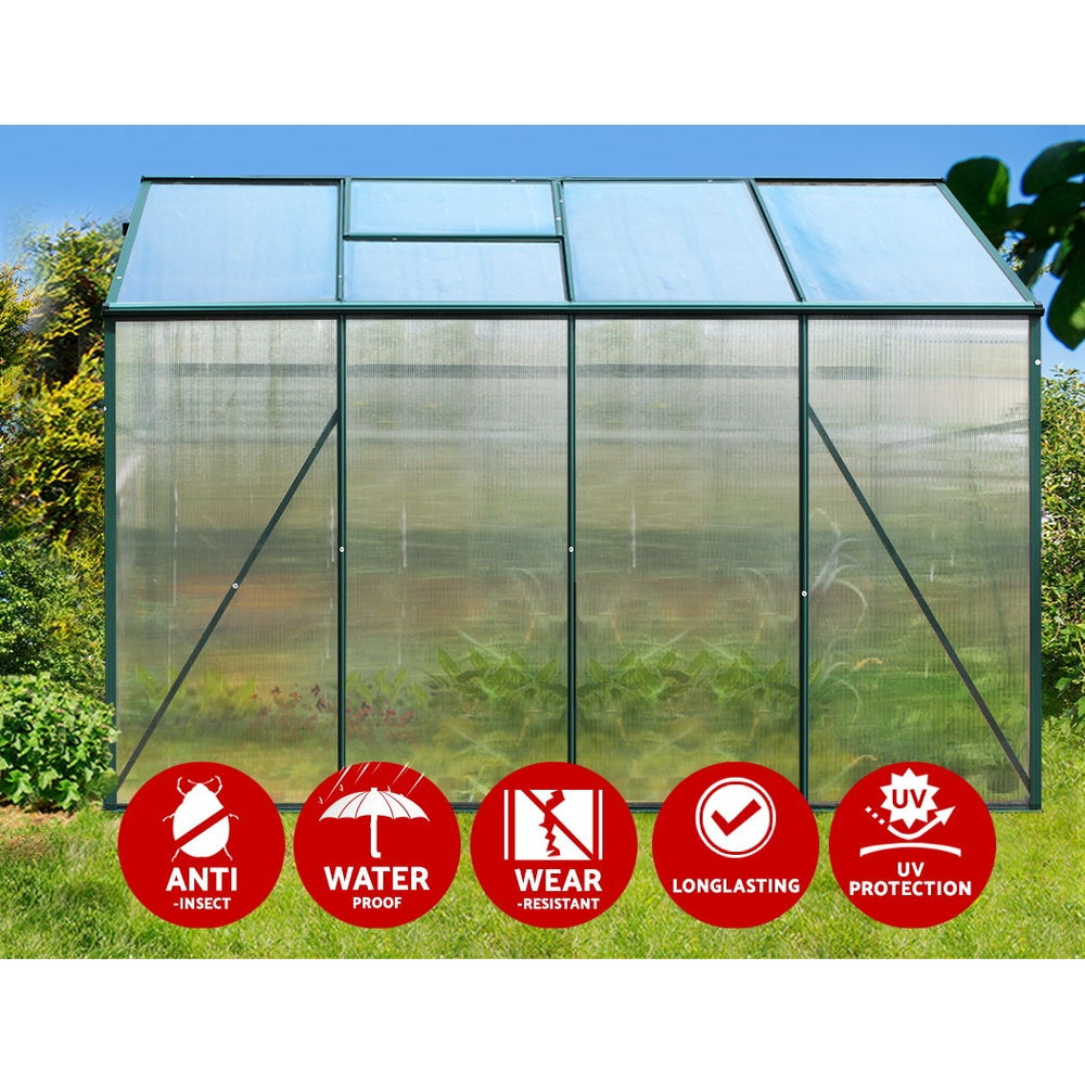 Greenfingers Greenhouse 2.52x1.9x1.83M Aluminium Polycarbonate Green House Garden Shed-ACT