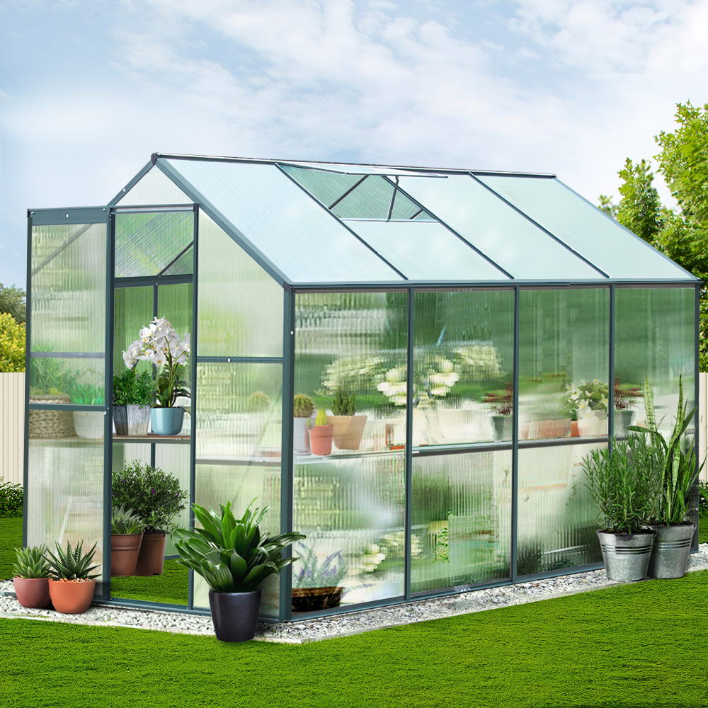 Greenfingers Greenhouse 2.52x1.9x1.83M Aluminium Polycarbonate Green House Garden Shed-ACT