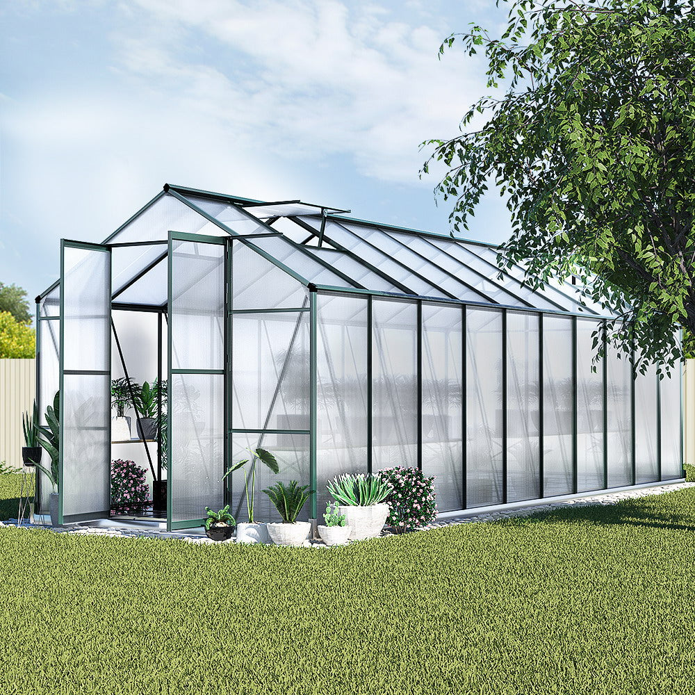 Greenfingers Greenhouse 6.3x2.44x2.1M Aluminium Polycarbonate Green House Garden Shed-NSW_Metro