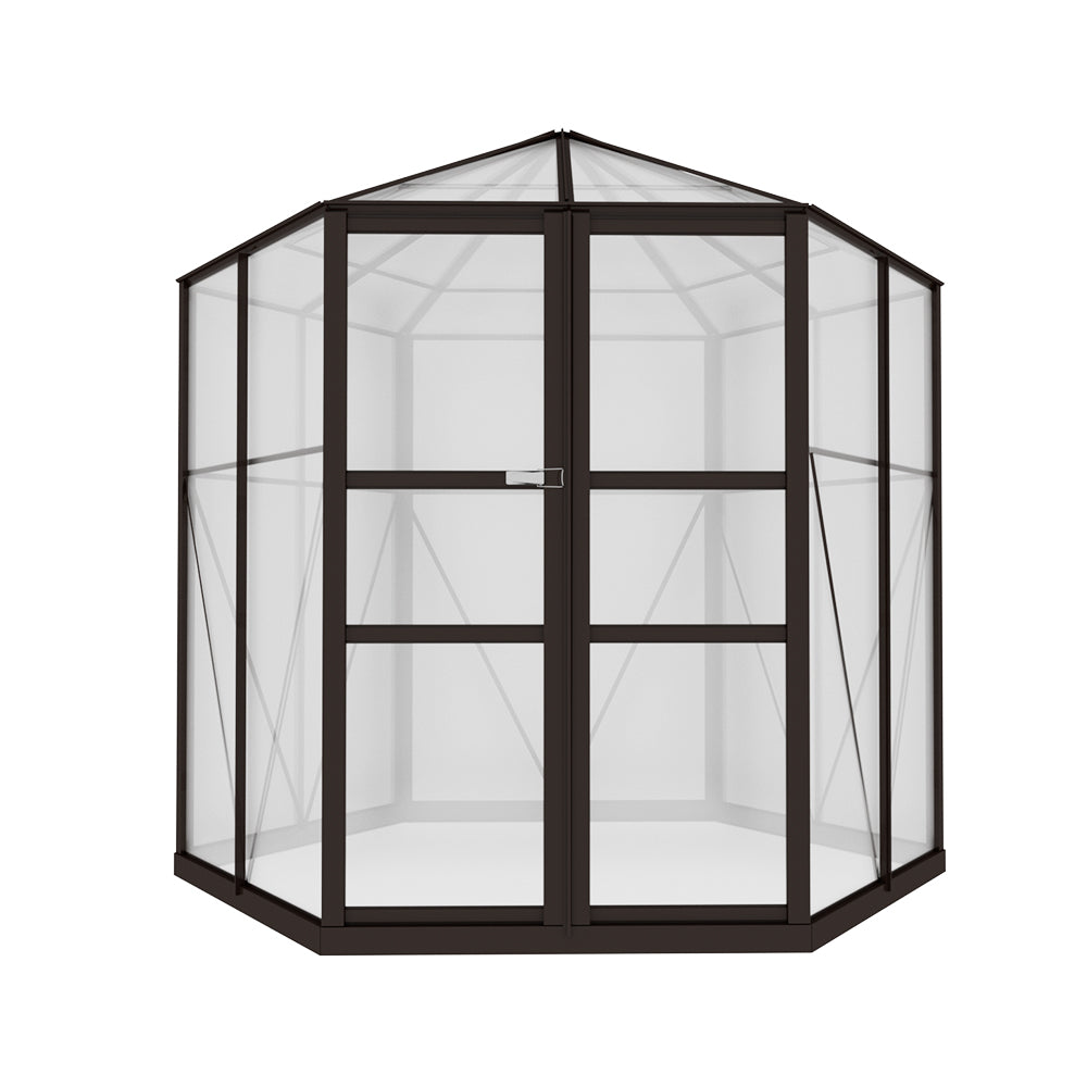 Greenfingers Greenhouse 2.4x2.1x2.32M Aluminium Polycarbonate Green House Garden Shed-TAS_Metro