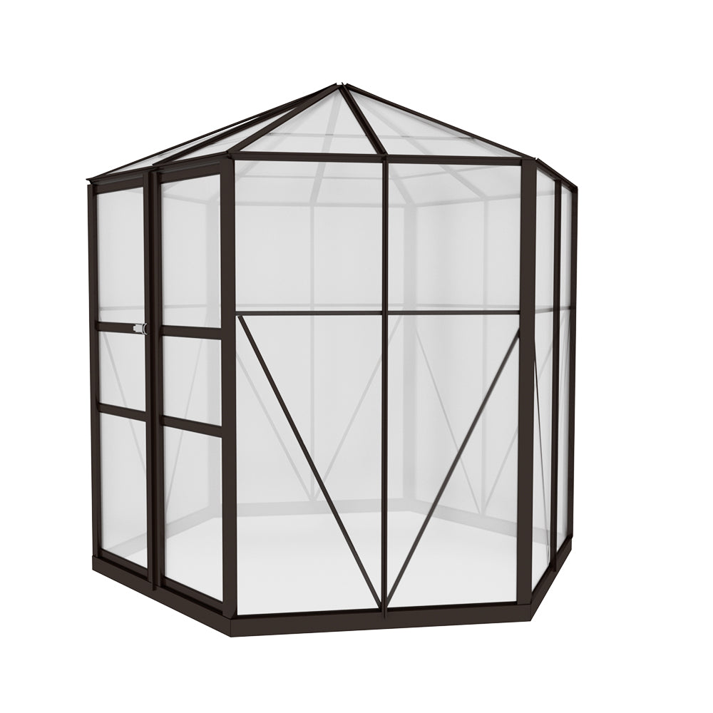 Greenfingers Greenhouse 2.4x2.1x2.32M Aluminium Polycarbonate Green House Garden Shed-WA_Rural