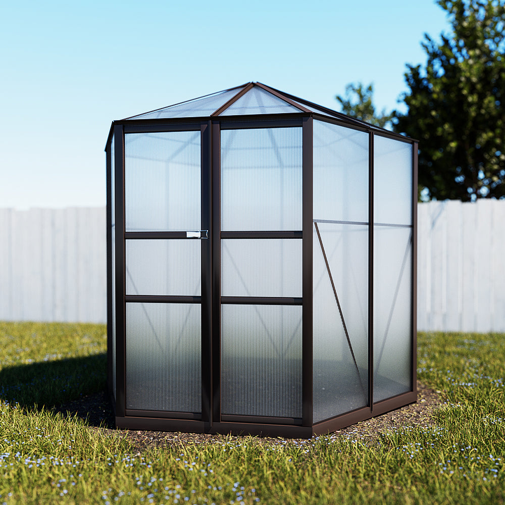 Greenfingers Greenhouse 2.4x2.1x2.32M Aluminium Polycarbonate Green House Garden Shed-NSW_Metro