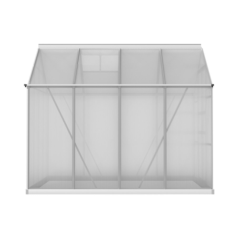 Greenfingers Greenhouse 2.42x2.5x2.26M Aluminium Double Doors Green House Garden Shed-ACT