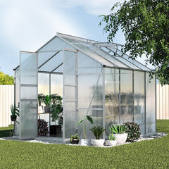 Greenfingers Greenhouse 2.42x2.5x2.26M Aluminium Double Doors Green House Garden Shed-WA_Rural