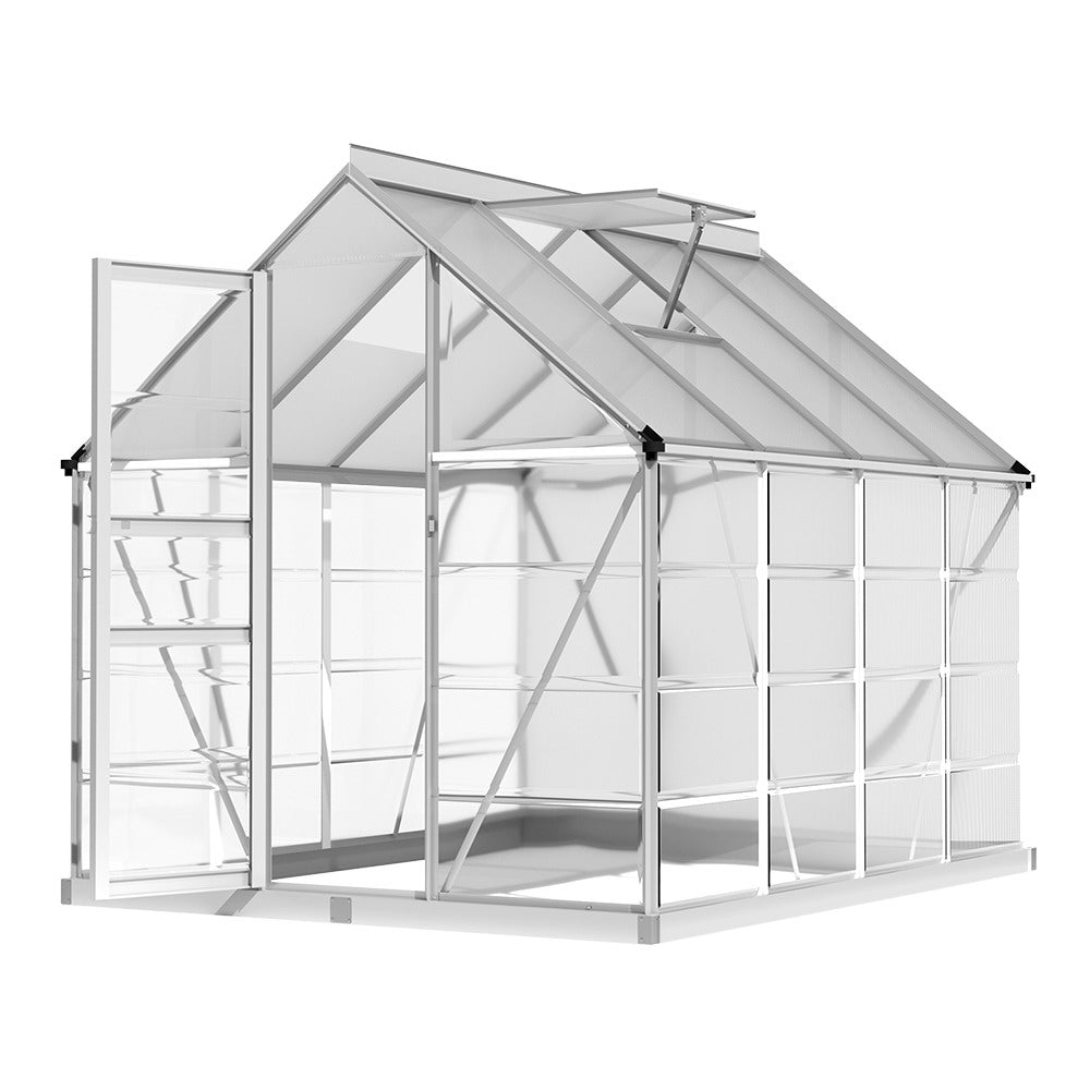 Greenfingers Greenhouse 2.48x1.89x2M Aluminium Polycarbonate Green House Garden Shed-ACT