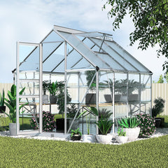 Greenfingers Greenhouse 2.48x1.89x2M Aluminium Polycarbonate Green House Garden Shed-SA_Metro