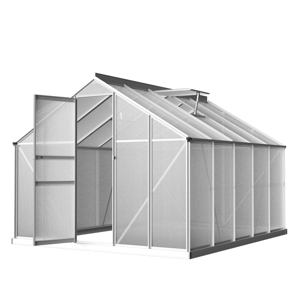 Greenfingers Greenhouse 3x2.5x1.95M Aluminium Polycarbonate Green House Garden Shed-ACT