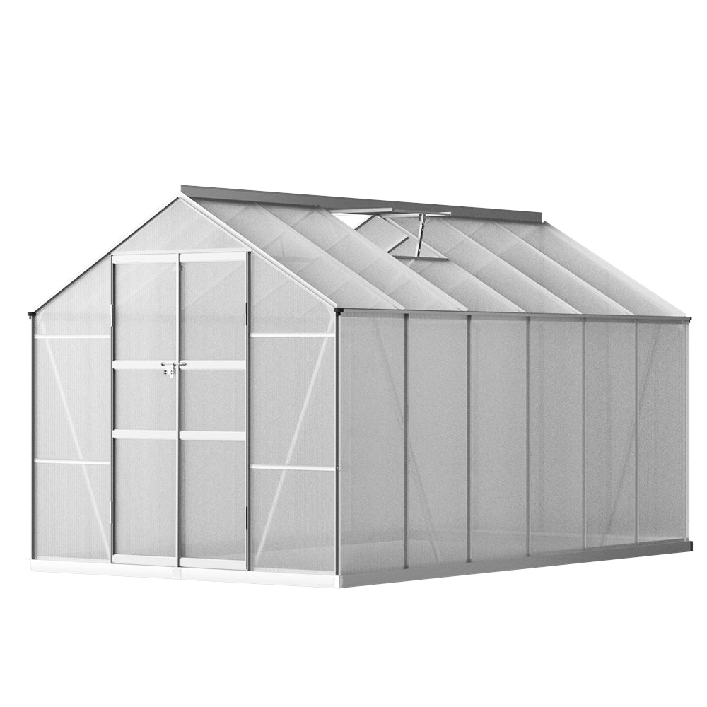 Greenfingers Greenhouse 3x2.5x2.26M Double Doors Aluminium Green House Garden Shed-ACT