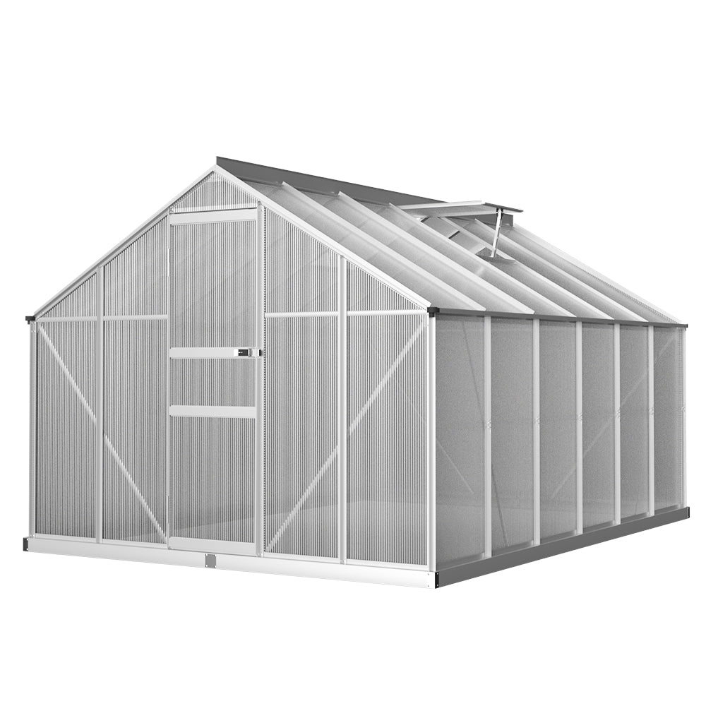 Greenfingers Greenhouse 3.6x2.5x1.95M Aluminium Polycarbonate Green House Garden Shed-TAS_Metro