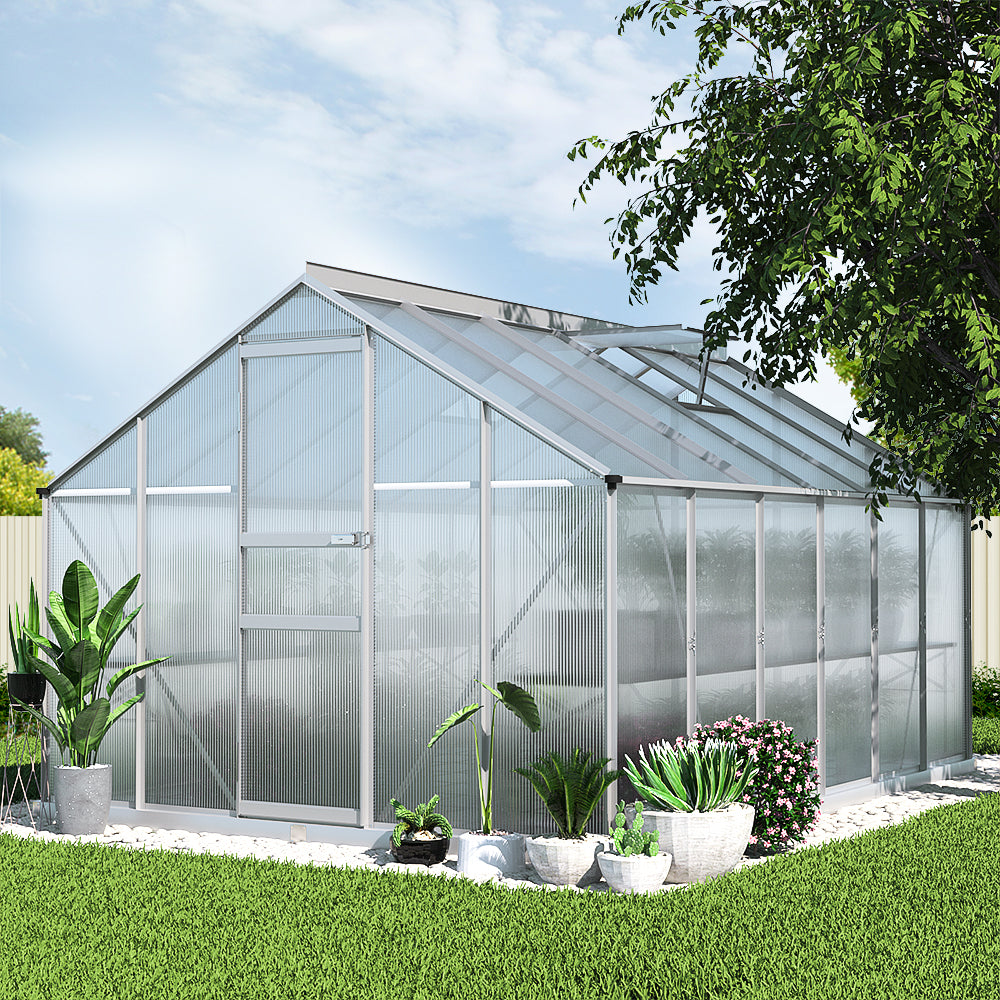 Greenfingers Greenhouse 3.6x2.5x1.95M Aluminium Polycarbonate Green House Garden Shed-QLD_Rural