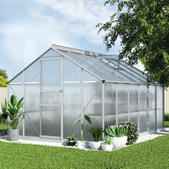 Greenfingers Greenhouse 3.6x2.5x1.95M Aluminium Polycarbonate Green House Garden Shed-WA_Metro