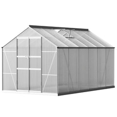 Greenfingers Greenhouse 3.7x2.5x2.26M Double Doors Aluminium Green House Garden Shed-WA_Rural