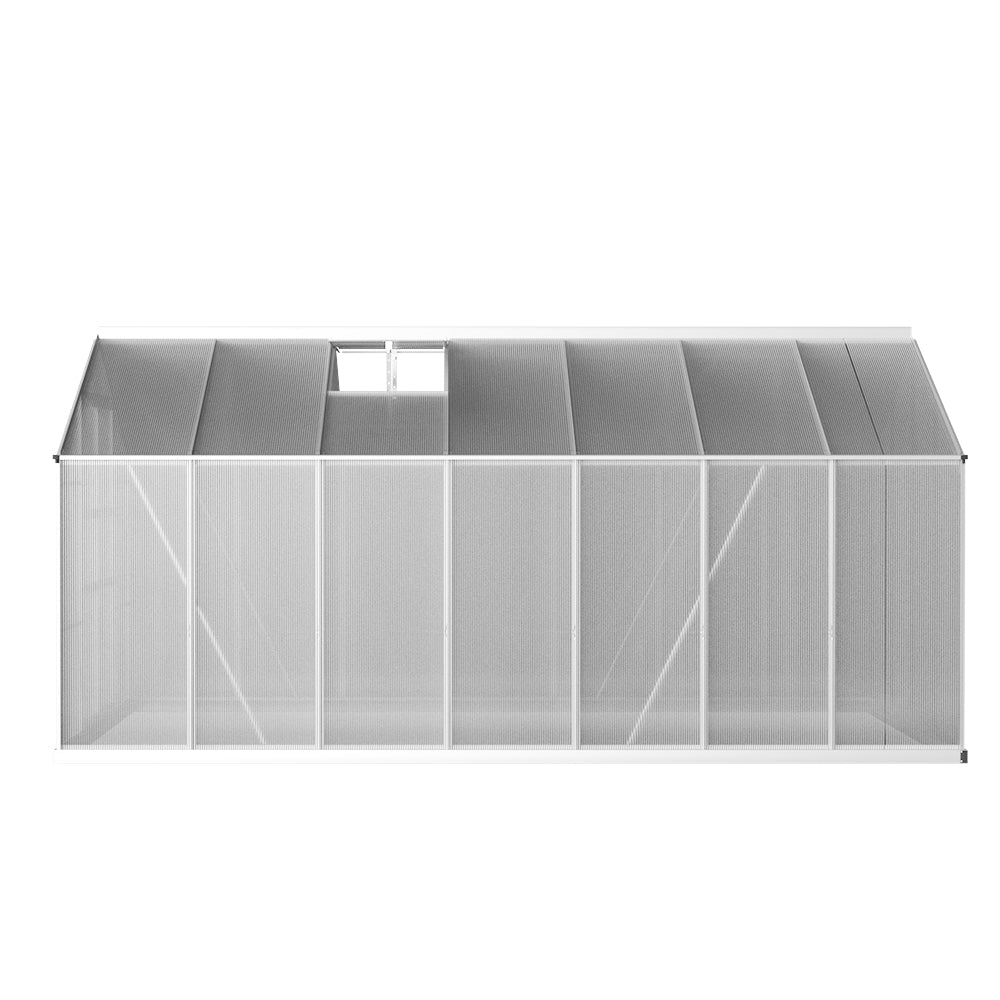 Greenfingers Greenhouse 4.1x2.5x2.26M Double Doors Aluminium Green House Garden Shed-NT_Rural