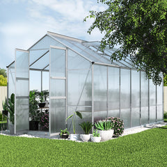 Greenfingers Greenhouse 4.1x2.5x2.26M Double Doors Aluminium Green House Garden Shed-NSW_Metro