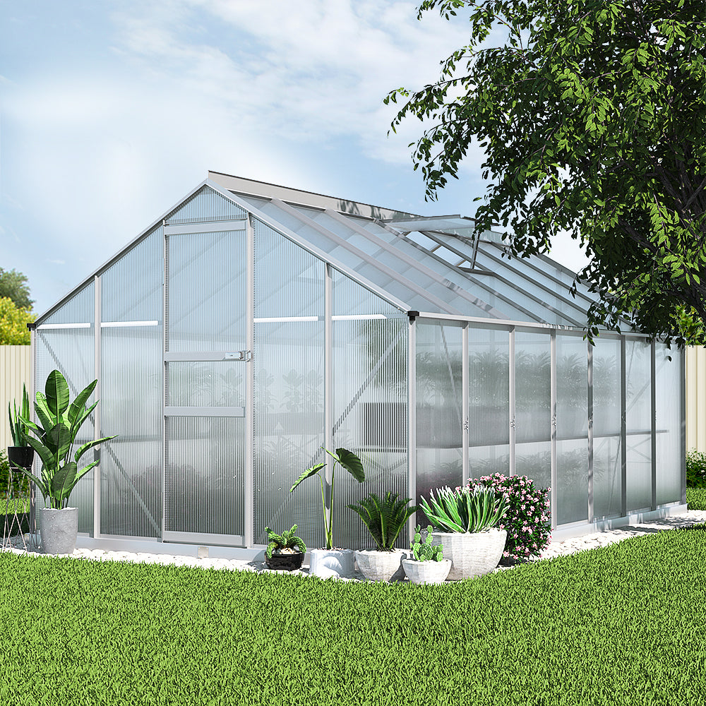 Greenfingers Greenhouse 4.2x2.5x1.95M Aluminium Polycarbonate Green House Garden Shed-QLD_Metro