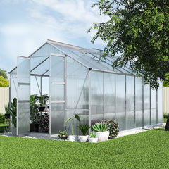 Greenfingers Greenhouse 4.7x2.5x2.26M Double Doors Aluminium Green House Garden Shed-REMOTE