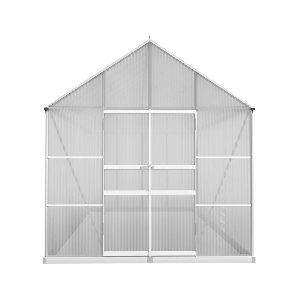 Greenfingers Greenhouse 6.03x2.44x2.68M Double Doors Aluminium Green House Garden Shed-ACT