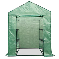 Greenfingers Greenhouse 1.4x1.55x2M Walk in Green House Tunnel Plant Garden Shed 8 Shelves-REMOTE