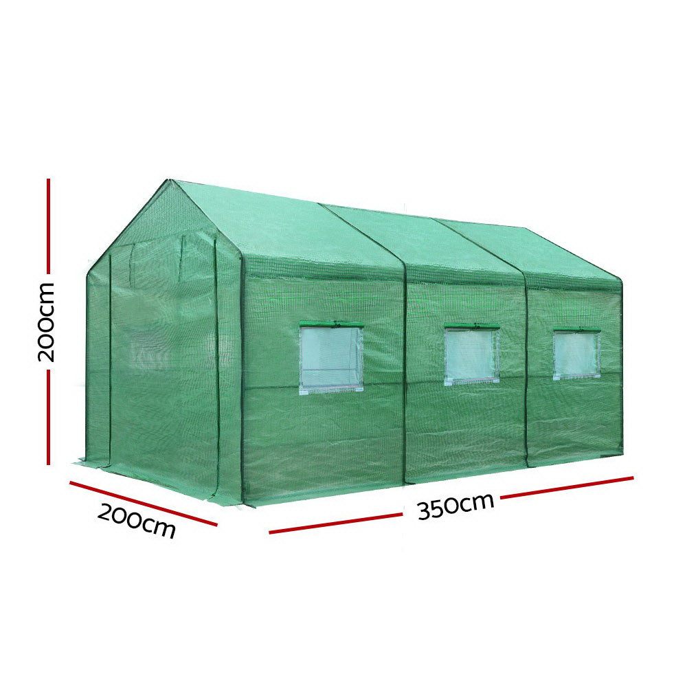 Greenfingers Greenhouse 3.5x2x2M Walk in Green House Tunnel Plant Garden Shed-ACT