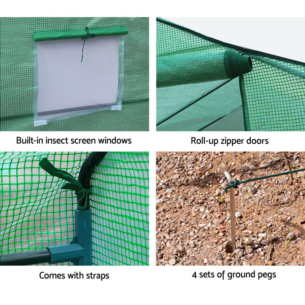 Greenfingers Greenhouse 3.5x2x2M Walk in Green House Tunnel Plant Garden Shed-ACT