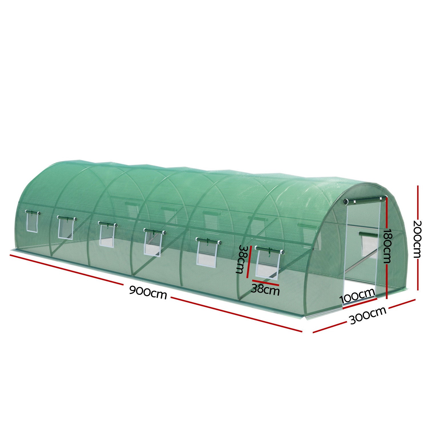 Greenfingers Greenhouse Walk in Green House Tunnel Plant Garden Shed Dome 9x3x2M-TAS_Rural