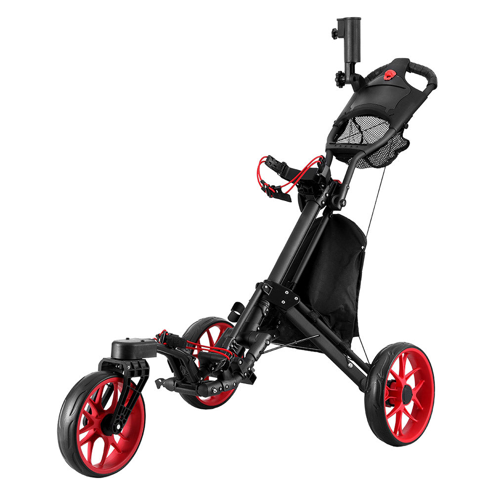 Everfit Golf Buggy Foldable Trolley Golf Cart Swivel Wheel Umbrella Bottle Stand-ACT