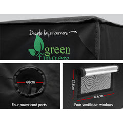 Greenfingers Grow Tent 240x120x200CM Hydroponics Kit Indoor Plant Room Black-VIC_Rural