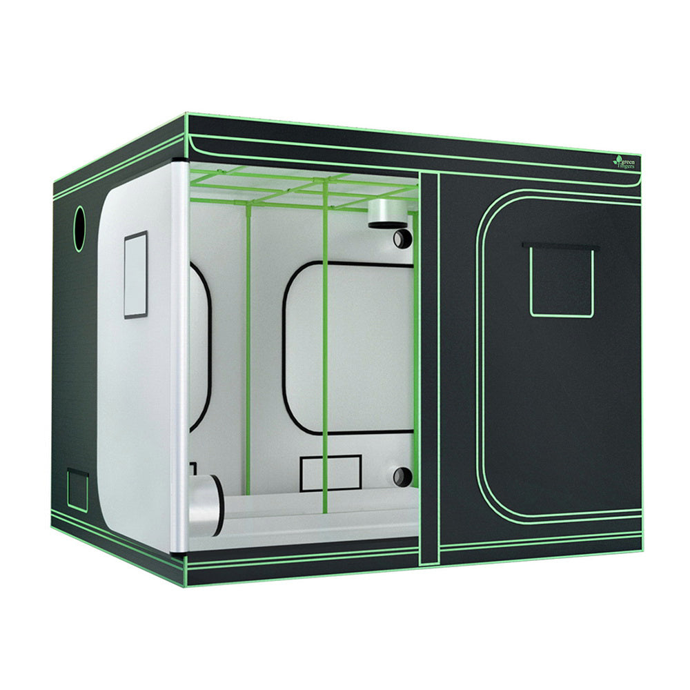 Greenfingers Grow Tent Kits 240x240x200cm Hydroponics Indoor Grow System Black-TAS_Rural