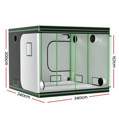 Greenfingers Grow Tent Kits 240x240x200cm Hydroponics Indoor Grow System Black-NT_Metro