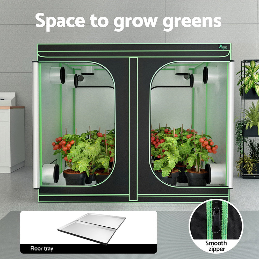 Greenfingers Grow Tent Kits 240x240x200cm Hydroponics Indoor Grow System Black-ACT