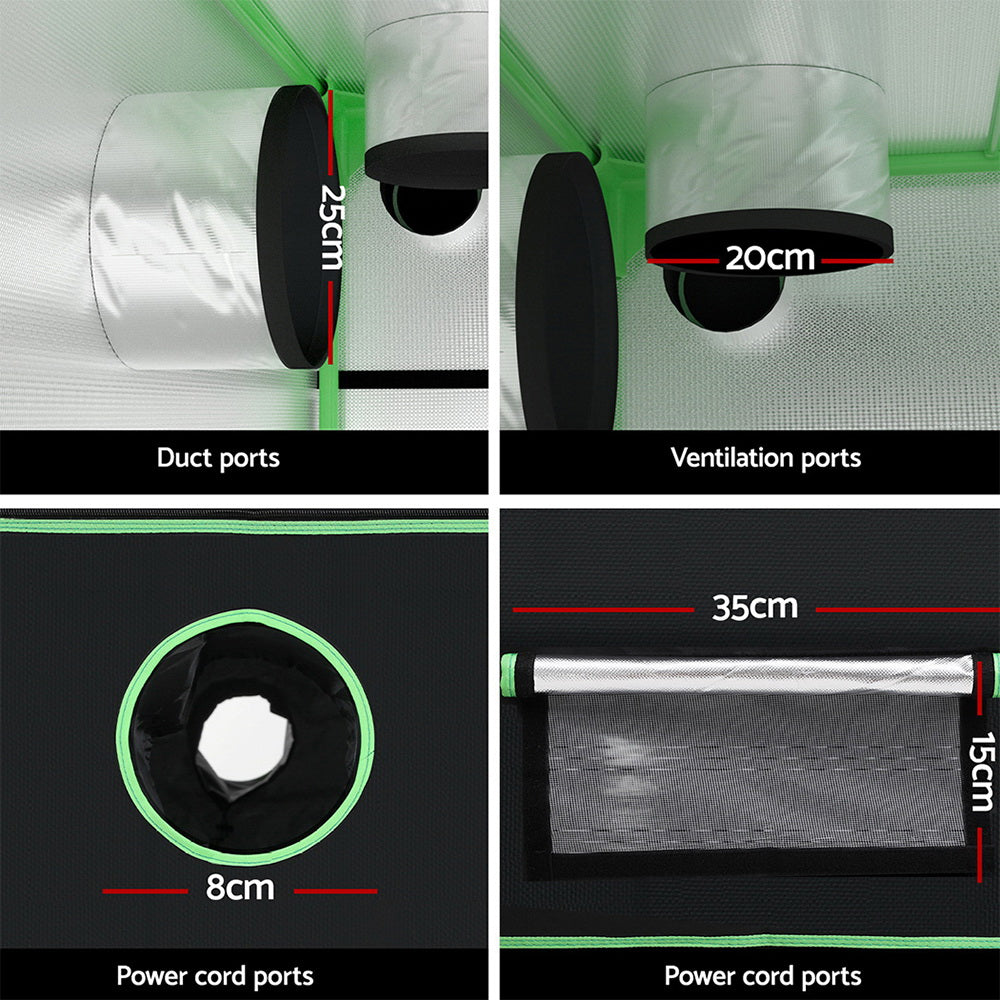 Greenfingers Grow Tent Kits 240x240x200cm Hydroponics Indoor Grow System Black-ACT