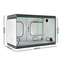 Greenfingers Grow Tent Kits 300x150x200cm Hydroponics Indoor Plant Grow System-VIC_Metro