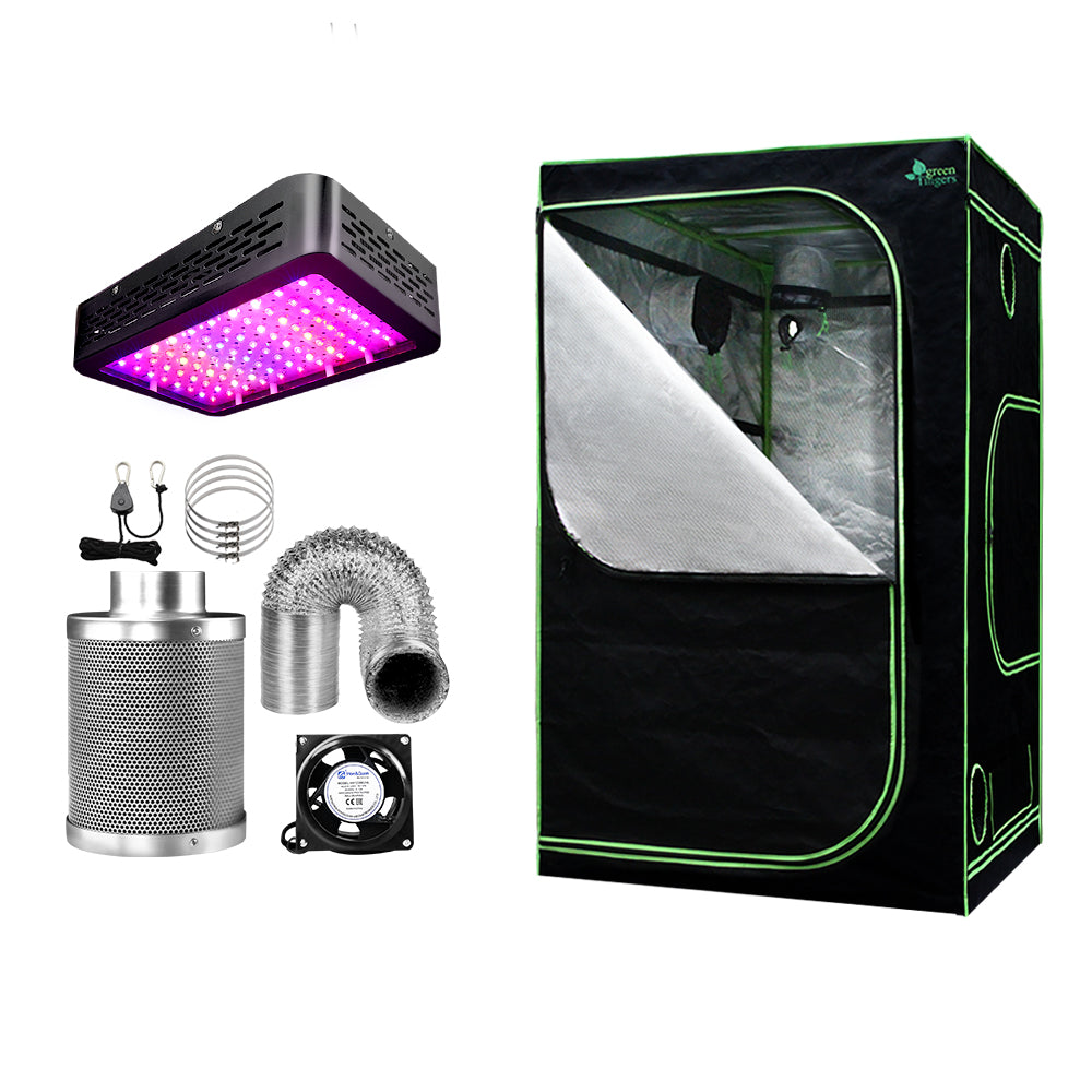 Greenfingers Grow Tent Light Kit 120x120x200CM 1000W LED 4" Vent Fan,Greenfingers Grow Tent Light Kit LED 1000W Full Spectrum 4" Vent 120x120x200CM-ACT