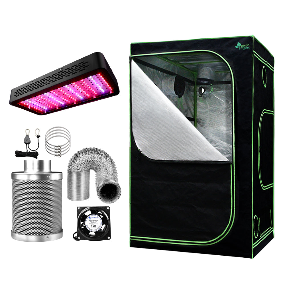 Greenfingers Grow Tent Light Kit 120x120x200CM 1200W LED 6" Vent Fan,Greenfingers Grow Tent Light Kit LED 1200W Full Spectrum 6" Vent 120x120x200CM-SA_Rural