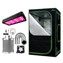 Greenfingers Grow Tent Light Kit 120x120x200CM 1200W LED 6" Vent Fan,Greenfingers Grow Tent Light Kit LED 1200W Full Spectrum 6" Vent 120x120x200CM-SA_Metro