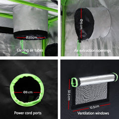 Greenfingers Grow Tent Light Kit 150x150x200CM 1000W LED 4" Vent Fan,Greenfingers Grow Tent Light Kit LED 1000W Full Spectrum 4" Vent 150x150x200CM-TAS_Rural
