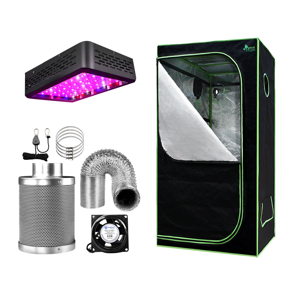 Greenfingers Grow Tent Light Kit 60x60x140CM 600W LED 4" Vent Fan,Greenfingers Grow Tent Light Kit LED 600W Full Spectrum 4" Vent 60x60x140CM-TAS_Metro