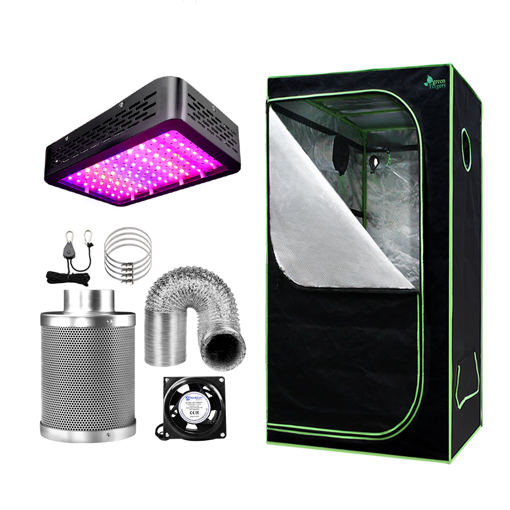 Greenfingers Grow Tent Light Kit 80x80x160CM 1000W LED 4" Vent Fan,Greenfingers Grow Tent Light Kit LED 1000W Full Spectrum 4" Vent 80x80x160CM-NT_Metro