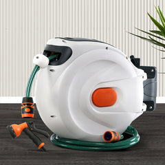 Greenfingers Water Hose Reel 10M Retractable Garden Spray Gun AutoRewind