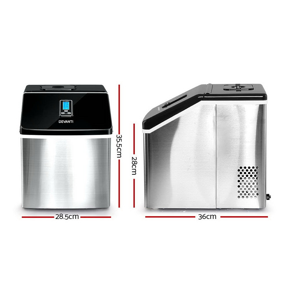 Devanti 18kg Ice Maker Machine Stainless Steel - Smartyez
