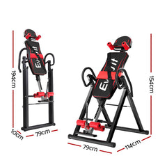 Everfit Inversion Table Gravity Exercise Inverter Back Stretcher Home Gym Black-QLD_Rural