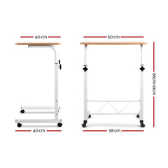 Artiss Laptop Desk Table Adjustable 60CM Light Wood