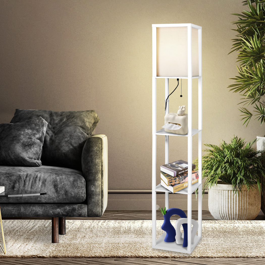 EMITTO Floor Lamp Storage Shelf LED White