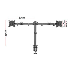 Artiss Monitor Arm Dual Desk Mount Screen Bracket Holder