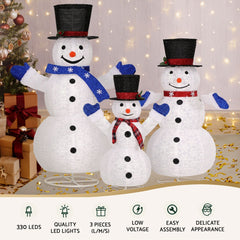 3 PCS Christmas Lights 330 LED Fairy Light Snowman Decorations Jingle Jollys-WA_Rural